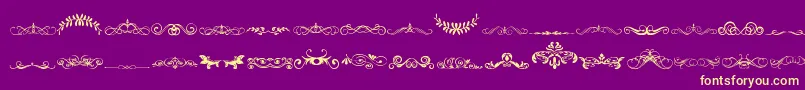 VintageDecorativeSigns5 Font – Yellow Fonts on Purple Background