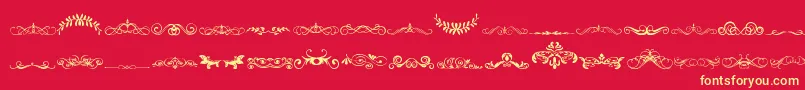 VintageDecorativeSigns5 Font – Yellow Fonts on Red Background
