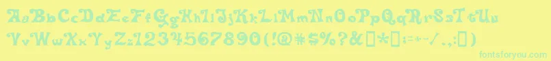 DeltaHeyMaxNine Font – Green Fonts on Yellow Background