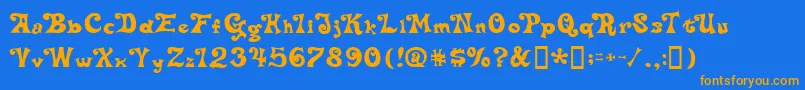 DeltaHeyMaxNine Font – Orange Fonts on Blue Background