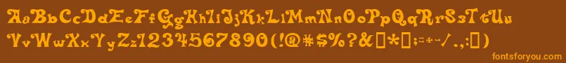 DeltaHeyMaxNine Font – Orange Fonts on Brown Background