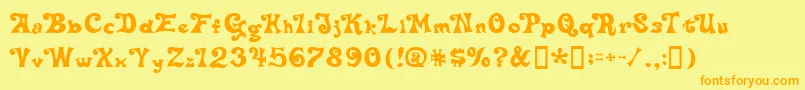 DeltaHeyMaxNine Font – Orange Fonts on Yellow Background