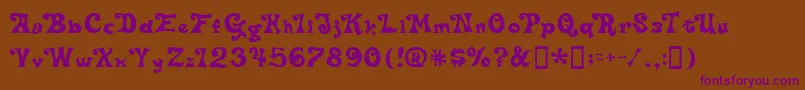 DeltaHeyMaxNine Font – Purple Fonts on Brown Background