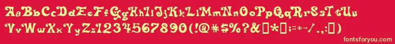 DeltaHeyMaxNine Font – Yellow Fonts on Red Background