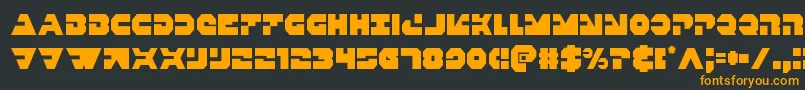 フォントTriggermancond – 黒い背景にオレンジの文字