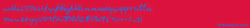 Eagleclawc Font – Blue Fonts on Red Background