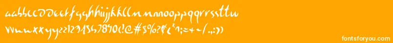 Eagleclawc-Schriftart – Weiße Schriften auf orangefarbenem Hintergrund