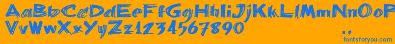 Bbartrial Font – Blue Fonts on Orange Background