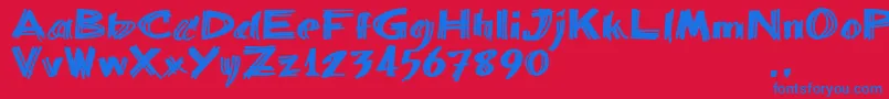 Bbartrial Font – Blue Fonts on Red Background