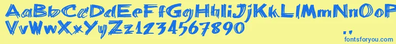 Bbartrial Font – Blue Fonts on Yellow Background