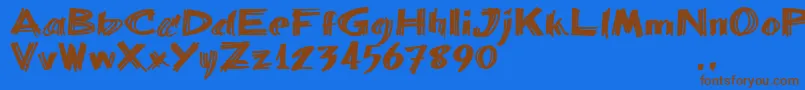 Bbartrial Font – Brown Fonts on Blue Background