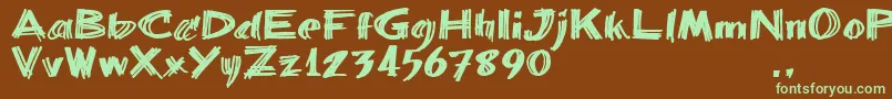 Bbartrial-fontti – vihreät fontit ruskealla taustalla