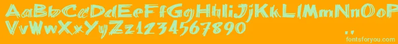 Bbartrial Font – Green Fonts on Orange Background