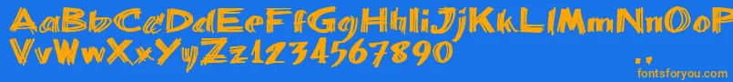 Bbartrial Font – Orange Fonts on Blue Background