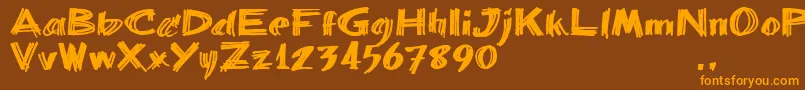 Bbartrial Font – Orange Fonts on Brown Background