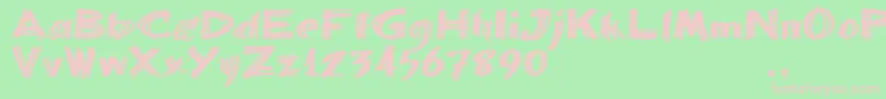 フォントBbartrial – 緑の背景にピンクのフォント