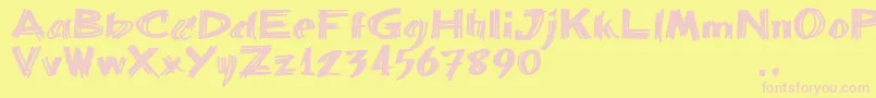 Шрифт Bbartrial – розовые шрифты на жёлтом фоне