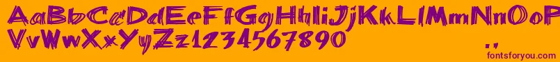 Шрифт Bbartrial – фиолетовые шрифты на оранжевом фоне