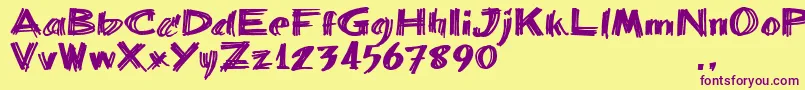 Bbartrial Font – Purple Fonts on Yellow Background