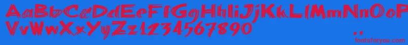 Bbartrial Font – Red Fonts on Blue Background