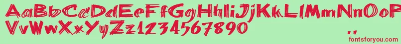 フォントBbartrial – 赤い文字の緑の背景