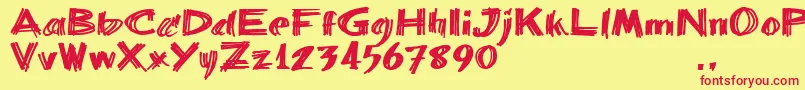 Bbartrial Font – Red Fonts on Yellow Background