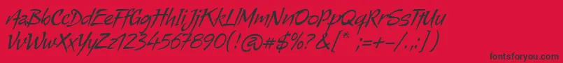 AlmaAlternates Font – Black Fonts on Red Background
