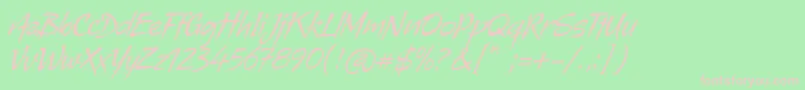 AlmaAlternates Font – Pink Fonts on Green Background