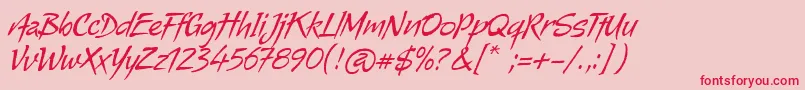 AlmaAlternates Font – Red Fonts on Pink Background