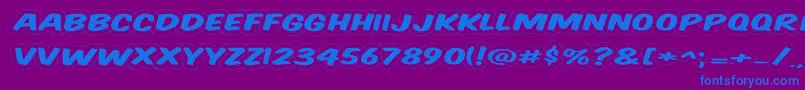 KomikaTitleWired Font – Blue Fonts on Purple Background