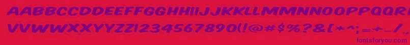 KomikaTitleWired Font – Purple Fonts on Red Background