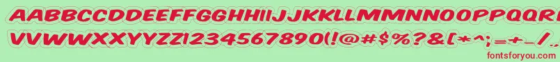 KomikaTitleWired Font – Red Fonts on Green Background