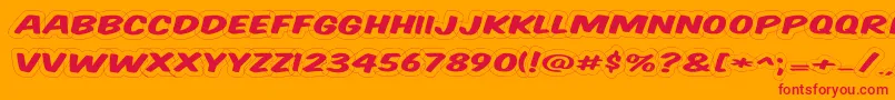 KomikaTitleWired Font – Red Fonts on Orange Background