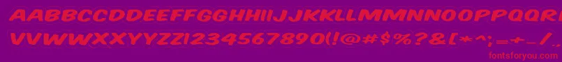 フォントKomikaTitleWired – 紫の背景に赤い文字