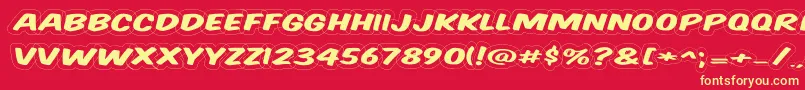 KomikaTitleWired Font – Yellow Fonts on Red Background