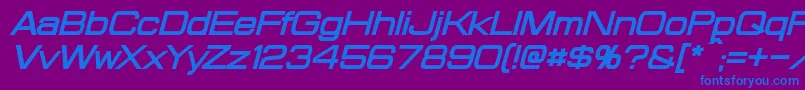 ProbertBoldItalic Font – Blue Fonts on Purple Background