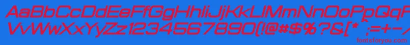 ProbertBoldItalic Font – Red Fonts on Blue Background