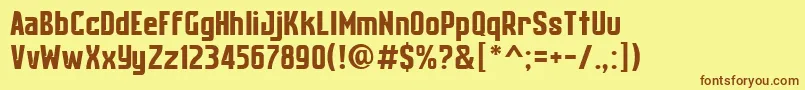Czcionka Cubadak – brązowe czcionki na żółtym tle