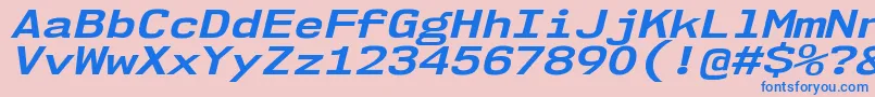 Nk57MonospaceExBdIt Font – Blue Fonts on Pink Background