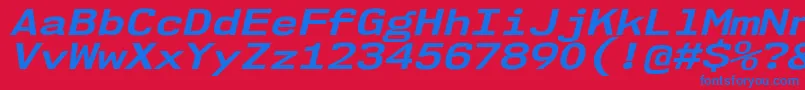 フォントNk57MonospaceExBdIt – 赤い背景に青い文字