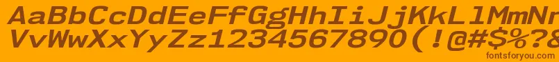 fuente Nk57MonospaceExBdIt – Fuentes Marrones Sobre Fondo Naranja