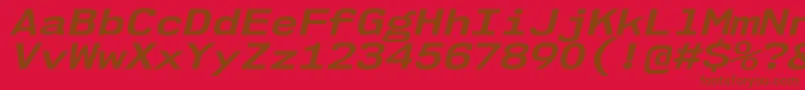 Nk57MonospaceExBdIt-Schriftart – Braune Schriften auf rotem Hintergrund