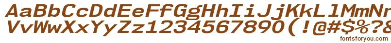 Nk57MonospaceExBdIt Font – Brown Fonts on White Background