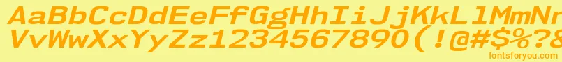 Nk57MonospaceExBdIt Font – Orange Fonts on Yellow Background