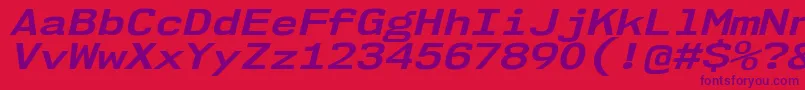 Nk57MonospaceExBdIt Font – Purple Fonts on Red Background