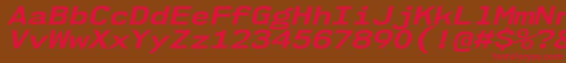 Nk57MonospaceExBdIt Font – Red Fonts on Brown Background