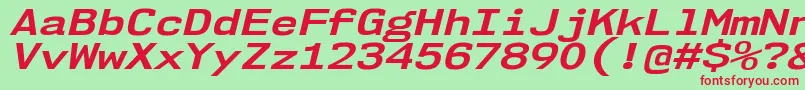Nk57MonospaceExBdIt Font – Red Fonts on Green Background