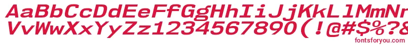 Nk57MonospaceExBdIt Font – Red Fonts on White Background