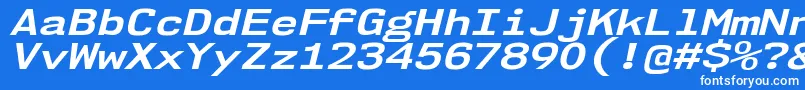 Nk57MonospaceExBdIt Font – White Fonts on Blue Background