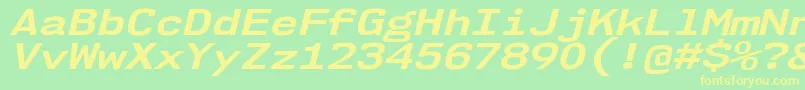 フォントNk57MonospaceExBdIt – 黄色の文字が緑の背景にあります